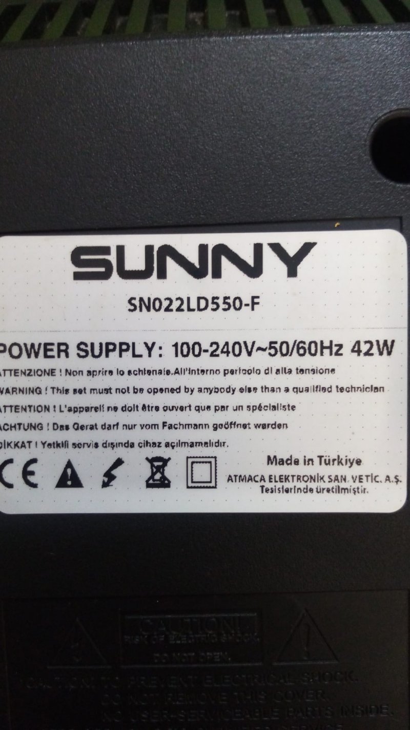 SUNNY SN022LD550-F CX-2268 20140830 DAHİLİ TUŞ TAKIMI 