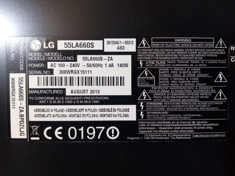 LG 55LA660S EAX64905801(1.9) LGP55-13LPB BESLEME KARTI