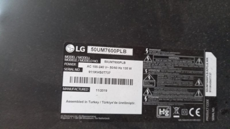 LG 50UM7600 ANAKART  EAX68253605 1.1 MAİNBOARD