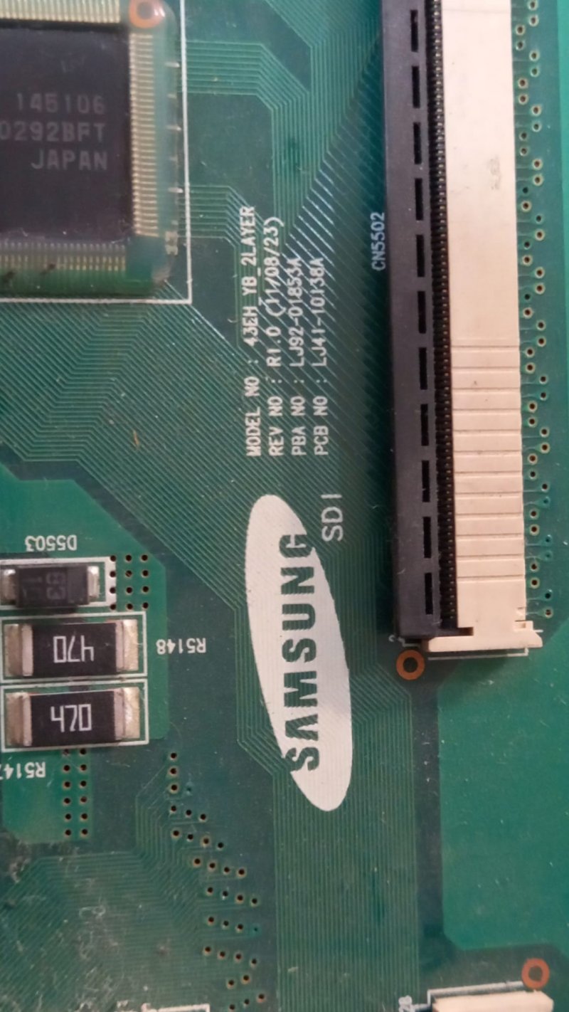 LJ41-10138A, LJ92-01853A,, 43EH_YB_Samsung PS43E450A1W İZ-SUS BOARD