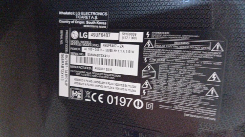 LG 49UF6407 , EBR88772103MODEL KUMANDA GÖZÜ IR