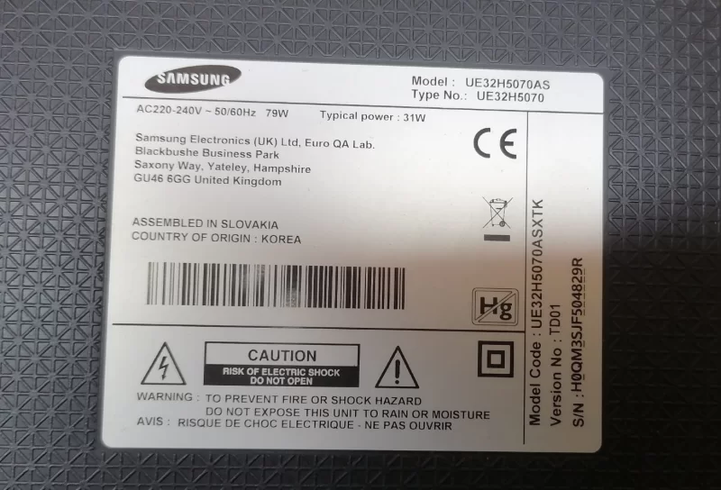 BN44-00701A, L32S1P_EDY, SAMSUNG UE32H5070AS POWER BESLEME