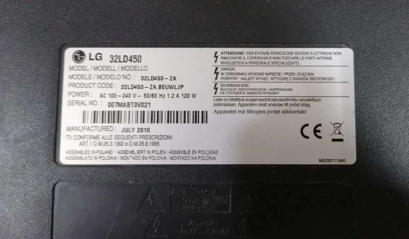 EAD61212609 , EAD61212610 LG 32LD450 LVDS KABLOSU