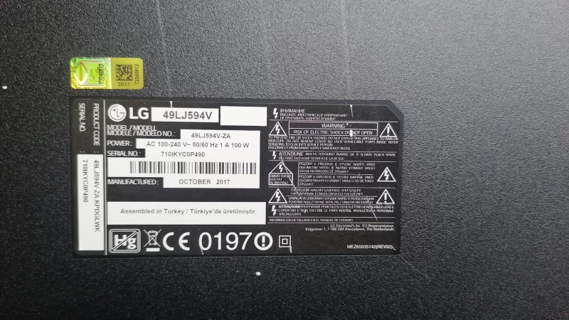 EAX67189301(1.5), LGP49DJ-17F1, LG 49LJ594V POWER BESLEME