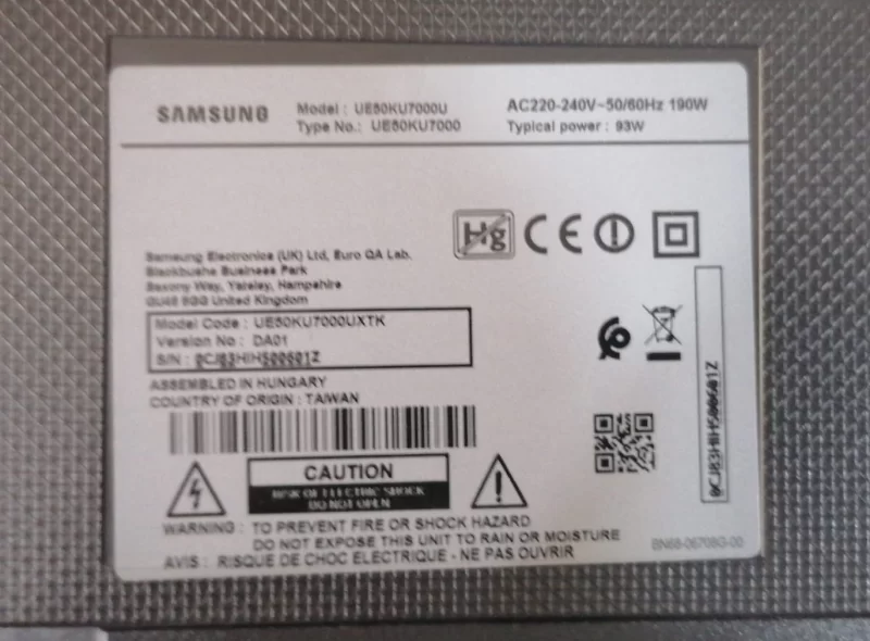 BN41-02500A, BN94-10712A, L55S5N_KVD, SAMSUNG 50KU7000U POWER