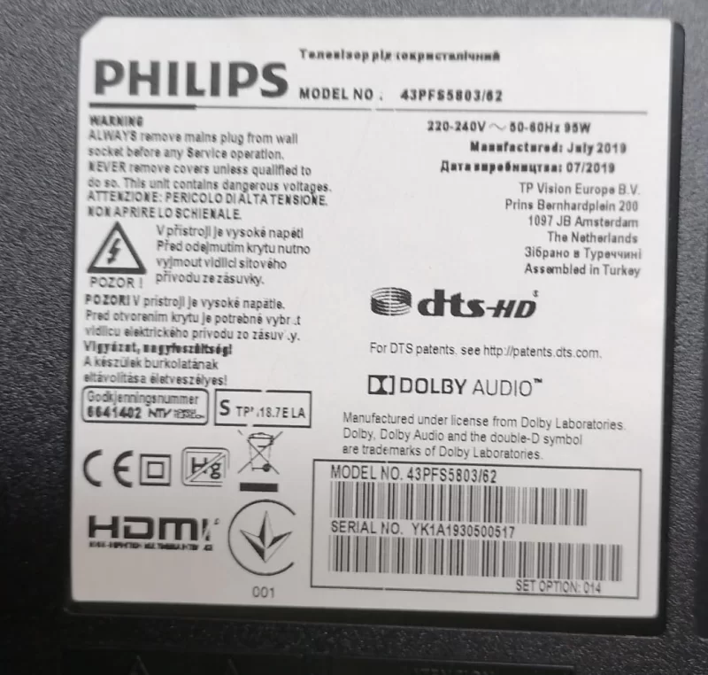 715G8962-P02-000-001S, PHİLİPS 43PFS5803/62 POWER BESLEME