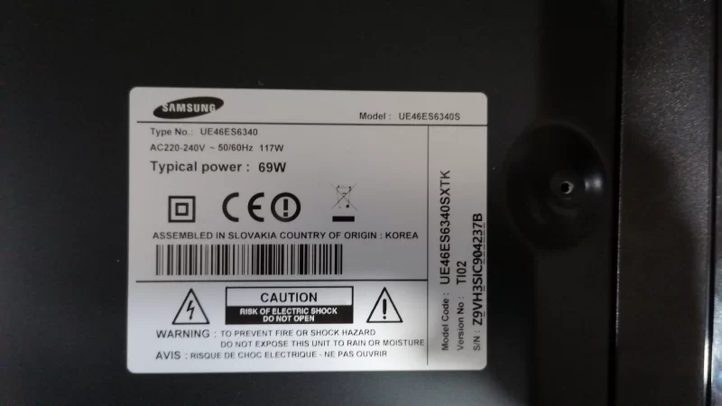 Samsung BN44-00518B, PD46B1D_CHS, UE46ES6340 Power Besleme