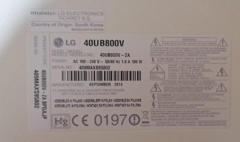 EAX66085703 (1.0), EBT63458801, LG 40UB800V MAİNBOARD ANAKART