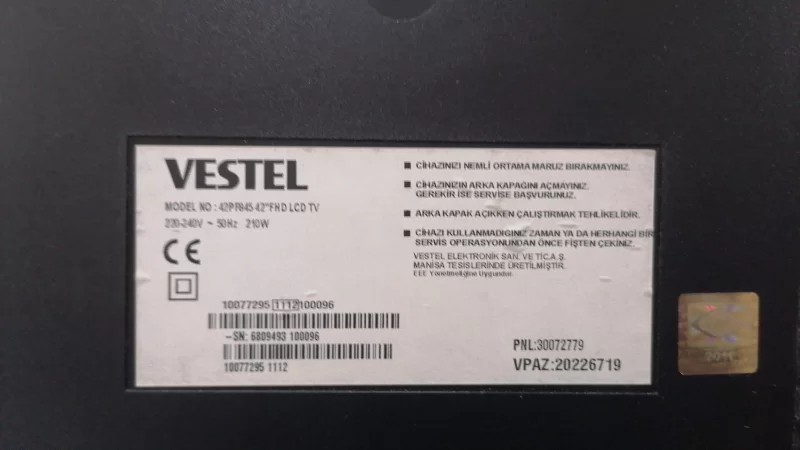 17PW26-5, 20680292, 26800479, VESTEL 42PF845 POWER BESLEME