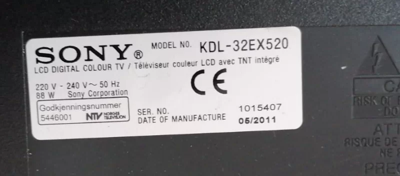 1-883-753-32, I1807675C, SONY KDL-32EX520 MAİNBOARD ANAKART