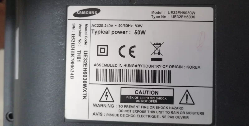 BN41-01892A, LSJ320HW02-S, SAMSUNG UE32EH6030 T-CON BOARD