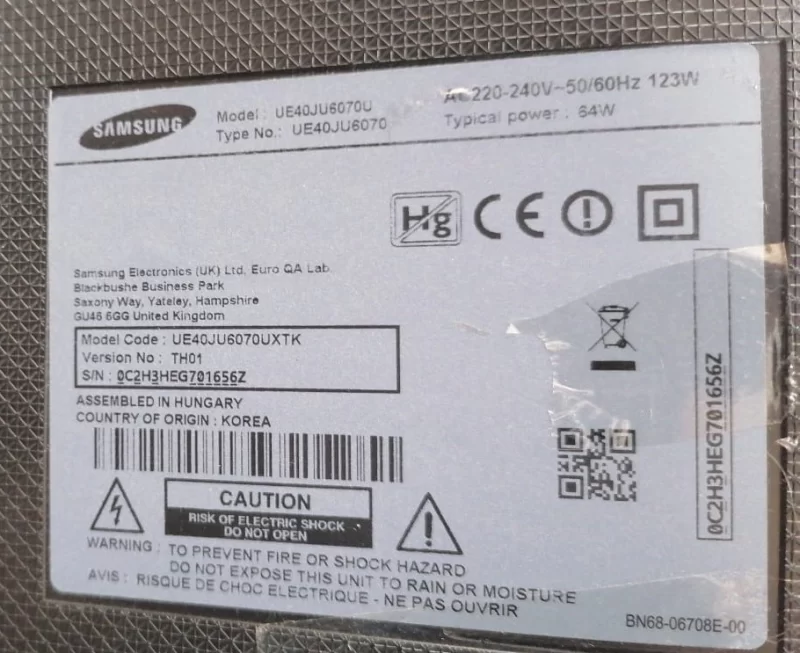 BN41-02443A, BN94-09749E, SAMSUNG UE40JU6070 MAİNBOARD ANAKART