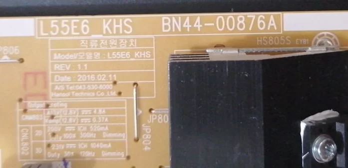 BN44-00876A, L55E6_KHS, SAMSUNG UE55KU7500 POWER BESLEME