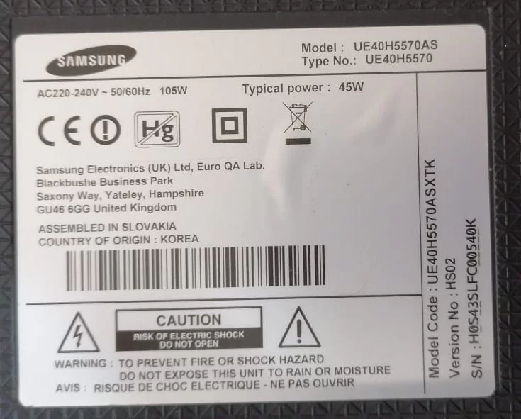 BN44-00703A, L48S1_ESM, SAMSUNG UE40H5570 POWERBOARD BESLEME