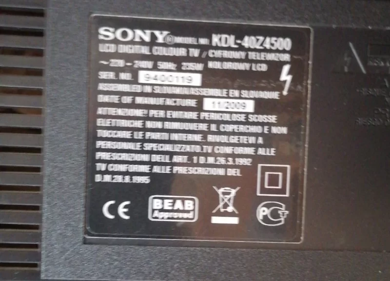 A-1184-536-C, SONY KDL-40Z4500 MAİNBOARD ANAKART