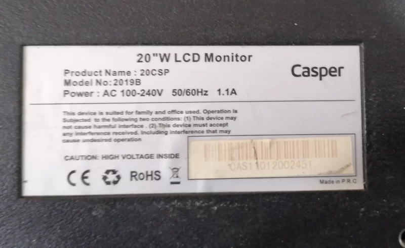 988 2525L V1.8, CASPER 2019B, 20CSP, LCD MONİTÖR ANAKART