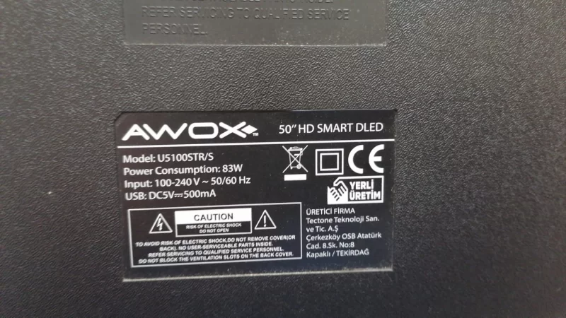 LDD.M538.B138, AWOX U5100STR/S MAİNBOARD ANAKART