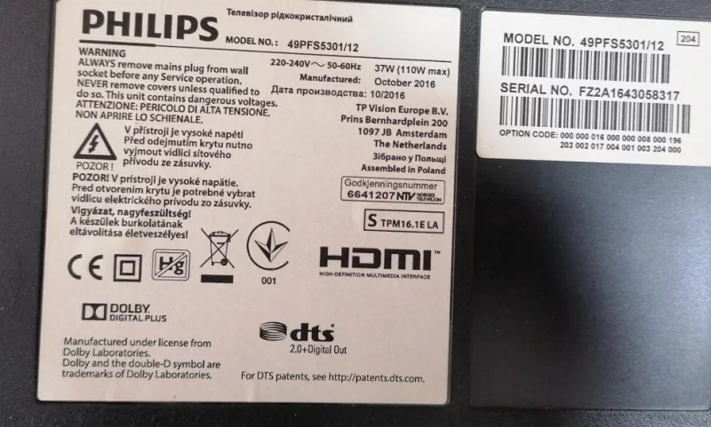 715G8198-M0D-B00-004Y, PHİLİPS 49PFS5301/12 MAİNBOARD ANAKART