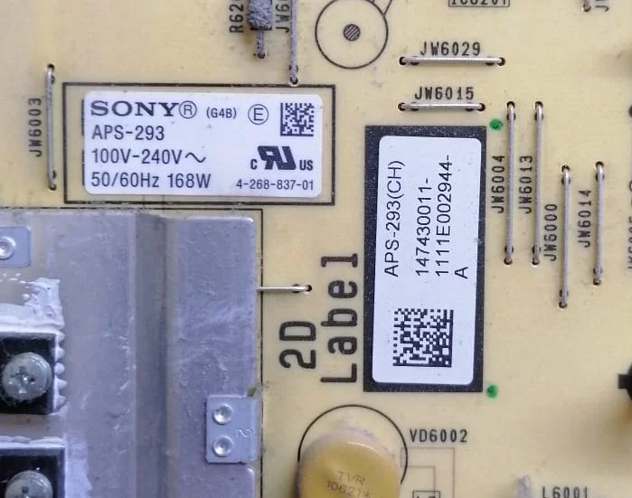 APS-293, SONY KDL-40EX720 POWER BESLEME