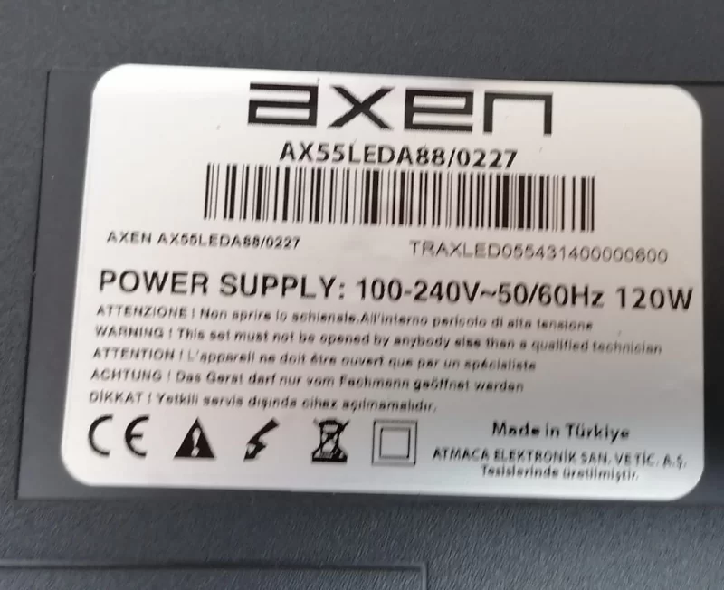 PW.168W2.801, 17B6-PW16-8W2801, AXEN AX55LEDA88 POWER BESLEME