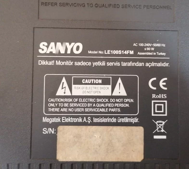 CV59SH-J, SANYO LE100S14FM MAİNBOARD ANAKART