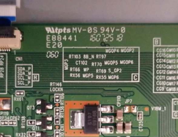 RT103 8B_N RT97, MV-0S 94V-0, LG 50UH635V T-CON BOARD