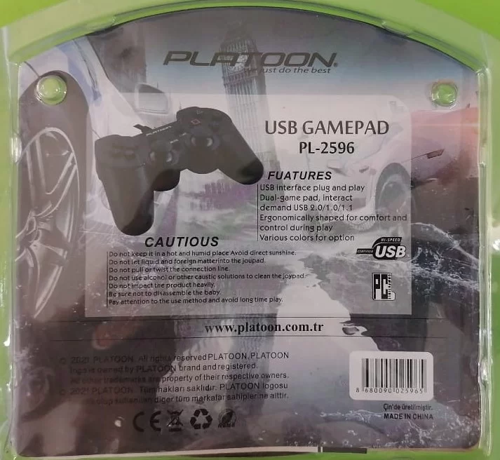 Platoon PL-2590 Pc Analog Dual Shock Game Pad