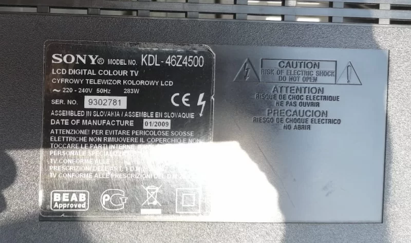 A-1184-536-C, SONY KDL-46Z4500 MAİNBOARD ANAKART