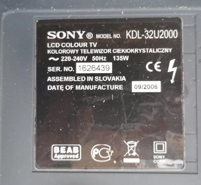 1-870-688-11, SONY KDL-32U2000 MAİNBOARD ANAKART