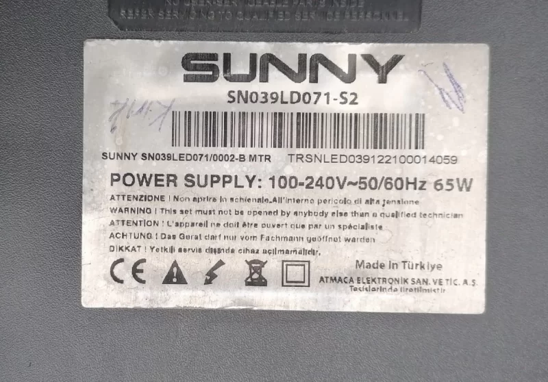 16AT027, AY090C-2SF08, SUNNY SN039LD071-S2 POWER BESLEME