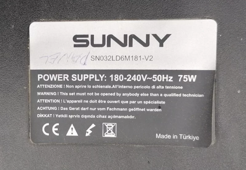 AY090P-4SF01, SUNNY SN032LD6M181-V2 POWER BESLEME