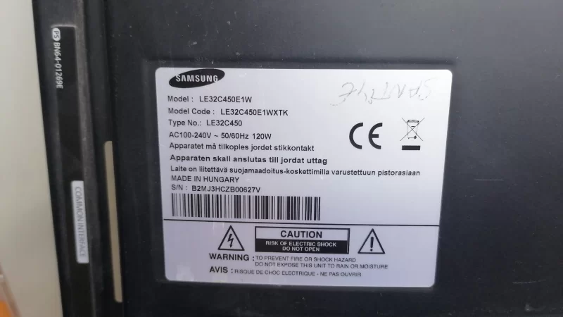 BN44-00338A, SAMSUNG LE32C450E1W POWER BESLEME