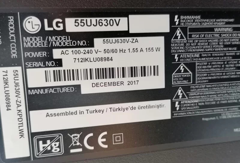 EAD64028604, EAD64028603, LG 55UJ630V LVDS KABLOSU