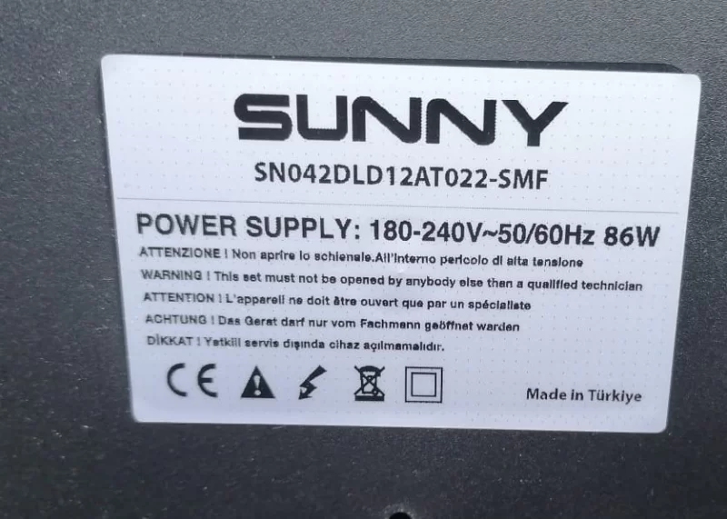 SUNNY 12AT022, HASANKEYF V.05, SUNNY SN042DLD12AT022 MAİNBOARD