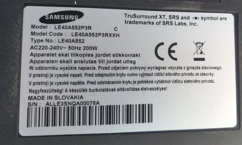 BN41-01019C, BN94-02369A, SAMSUNG LE40A552P3R MAİNBOARD ANAKART