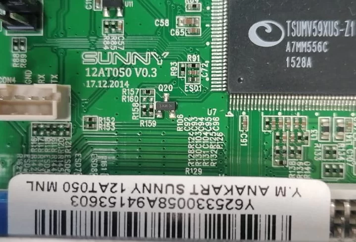 SUNNY 12AT050 V0.3, SUNNY SN042DLD12AT050-AFM MAİNBOARD ANAKART