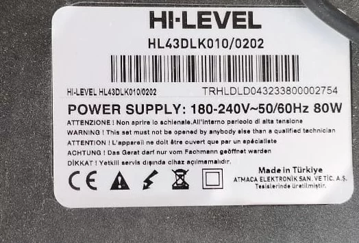 17AT010V1.0, HI-LEVEL HL43DLK010/0202 MAİNBOARD ANAKART