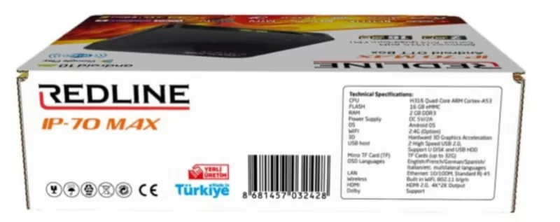 REDLİNE .IP-70 MAX. ANDROİD 10 OTT BOX