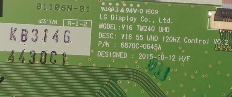 6870C-0645A, V16 TM240 UHD, LG 55UH770V T-CON BOARD