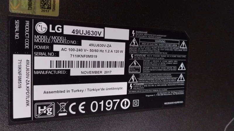 Eax67133404(1.0), Lg 49uj630v Anakart,  Mainbord