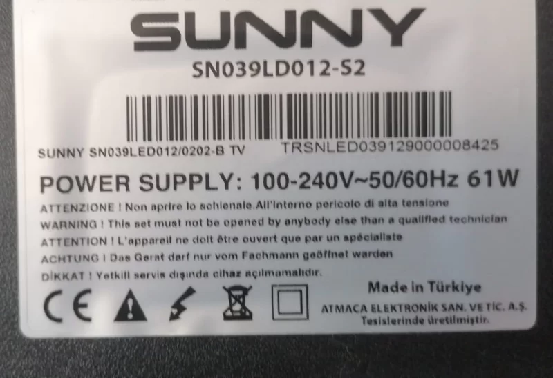 16AT012, SUNNY SN039LD012-S2 MAİNBOARD ANAKART