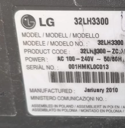 YP32LH3300, LG 32LH3300 POWER BESLEME