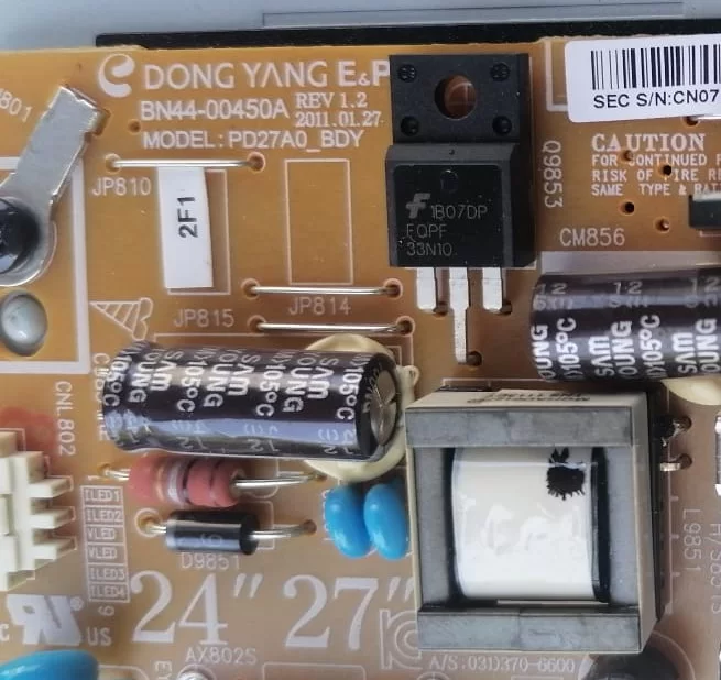 BN44-00450A, PD27A0_BDY, SAMSUNG UE27D5000 Power Board