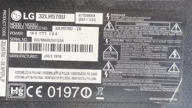 EAX66853404 (1.1), LG 32LH570U MAİNBOARD ANAKART