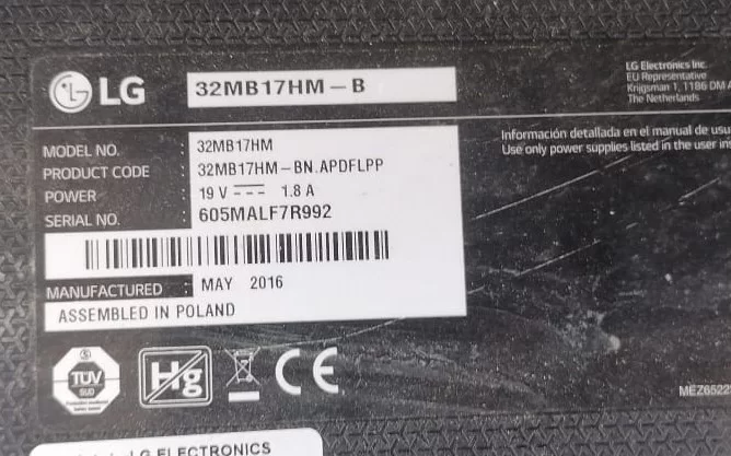 EAX66750804 (1.0), LG 32MB17HM-B MAİNBOARD ANAKART