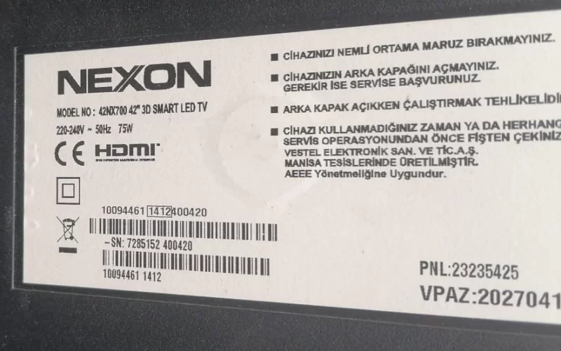 17MB95M, 10094461, 23235433, NEXON 42NX700 MAİNBOARD ANAKART