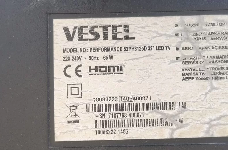 17MB82S, 10088222, 23204225, VESTEL 32PH3125D MAİNBOARD ANAKART