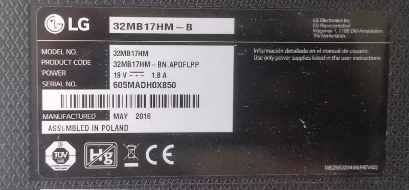 EAX66750804, LG 32MB17HM-B MAİNBOARD ANAKART