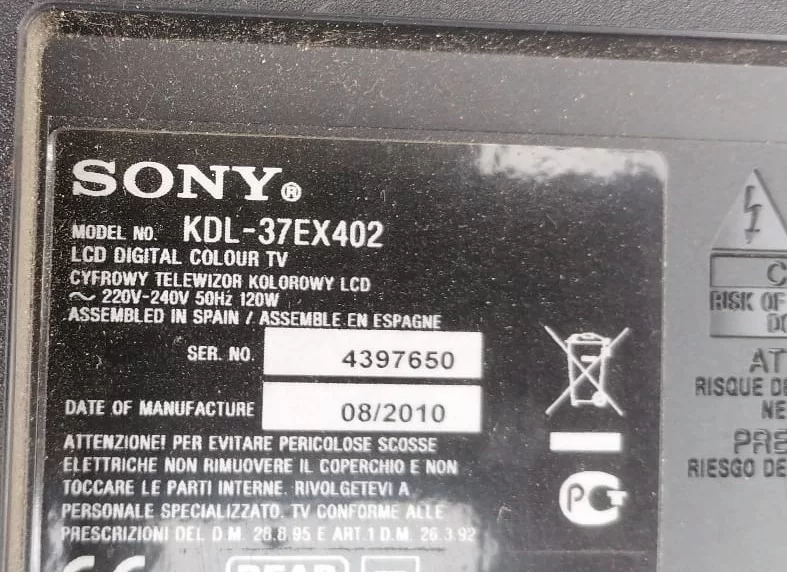 APS-253, SONY KDL-37EX402 POWER BESLEME