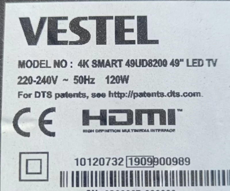 17MB130S, 23574122, 10120732, VESTEL 49UD8200 MAİNBOARD ANAKART